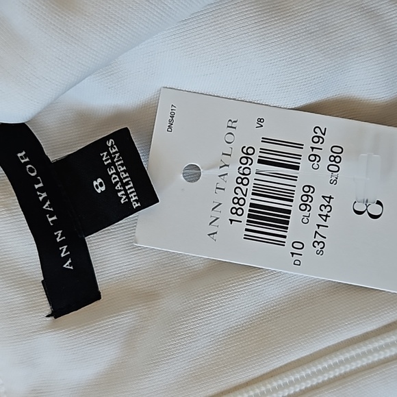 Ann Taylor off white perforated lined dress-8 - Picture 5 of 8